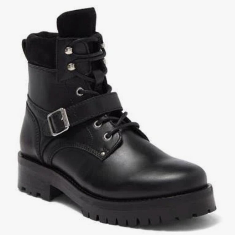 7.5 Allsaints Black Paulina Ankle Calf Boots - Black